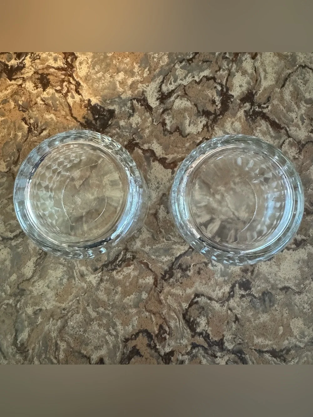 Ikea FRASERA Glasses Whiskey Cocktail Rocks Old Fashioned Diamond Clear Set of 2
